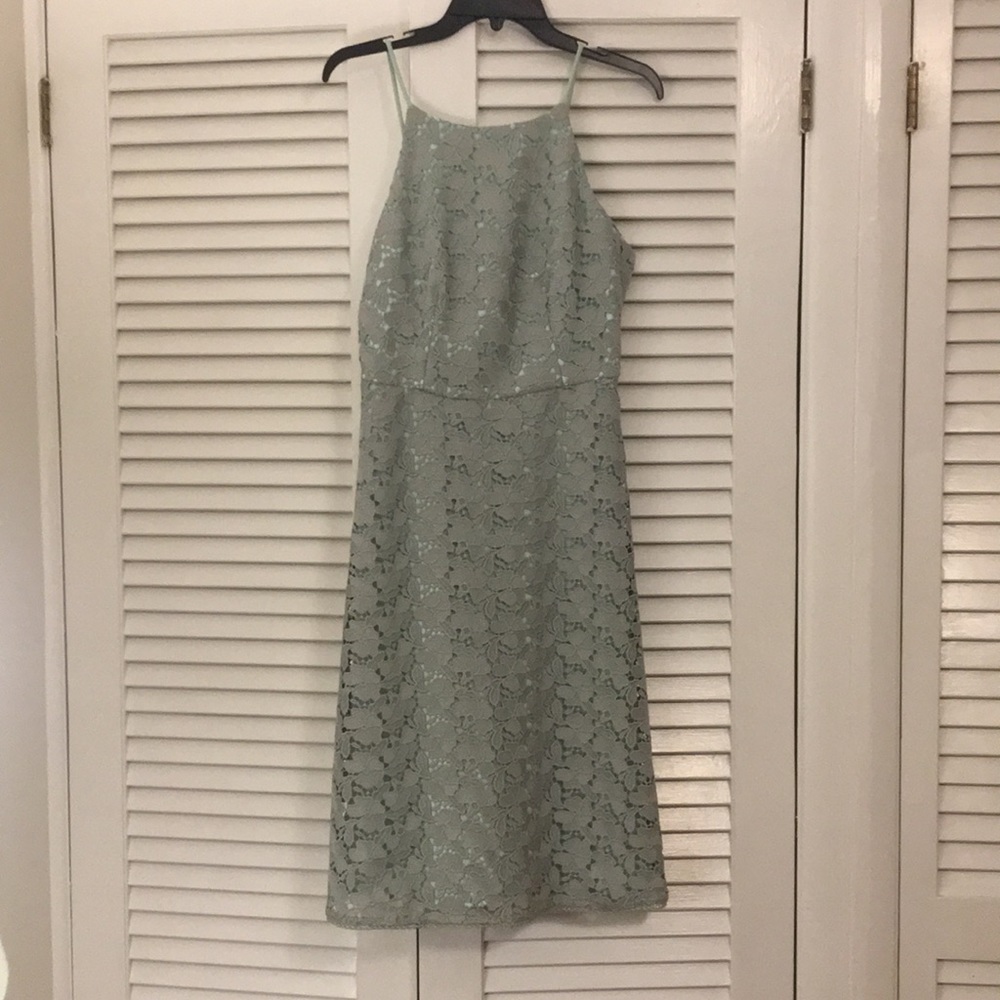 Paper Crown Sage Green Lace Dress